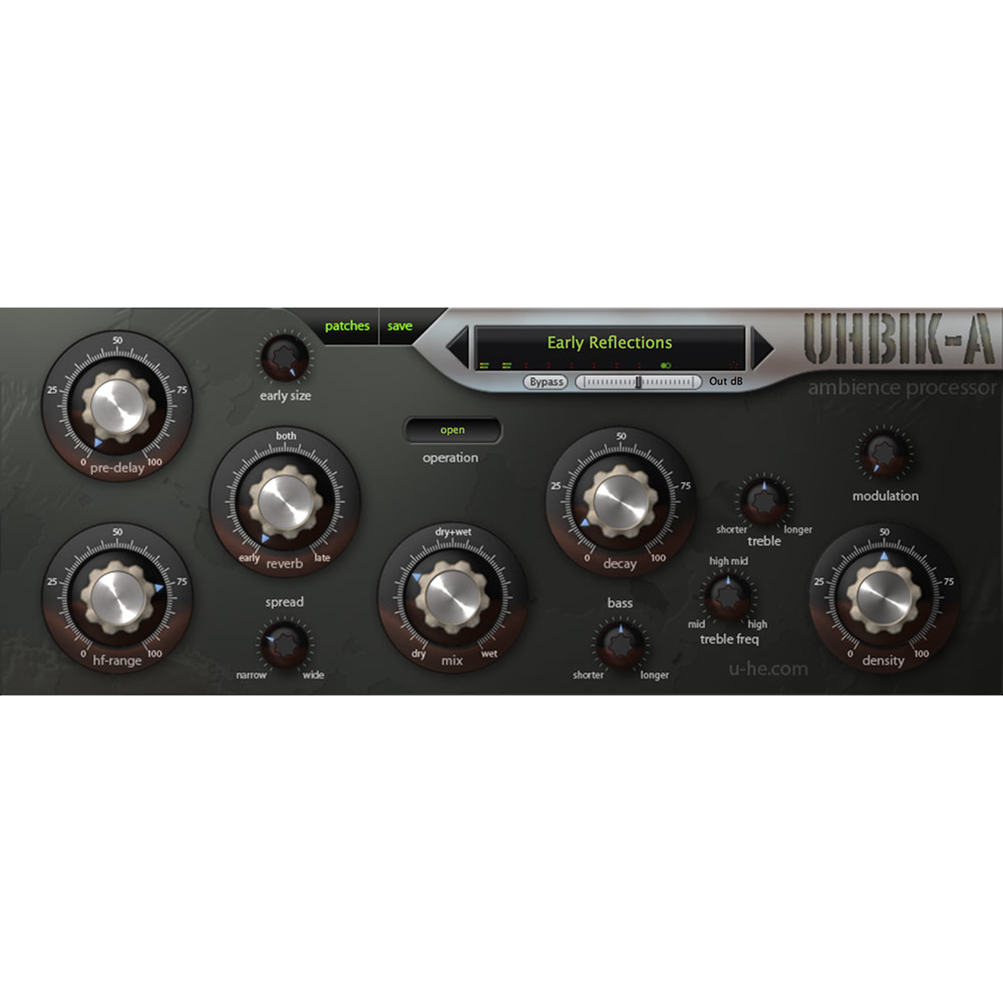 Uhbik-A interface (Ambience and reverb)